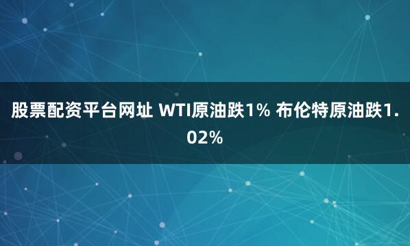 股票配资平台网址 WTI原油跌1% 布伦特原油跌1.02%