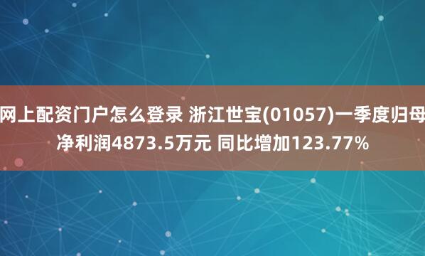 网上配资门户怎么登录 浙江世宝(01057)一季度归母净利润4873.5万元 同比增加123.77%